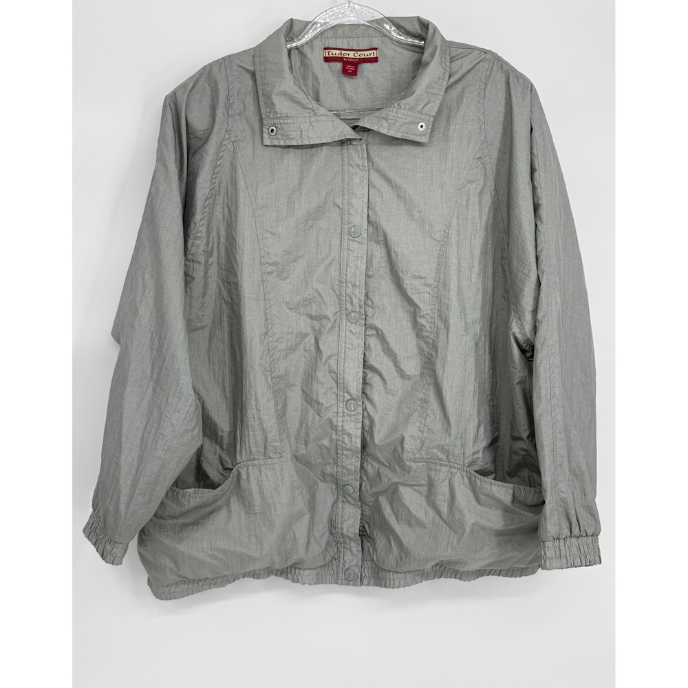 Tudor Court by Haband Womens Sz XX Sage Green Nylon Windbreaker Jacket